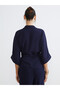 Navy blue tie-up oversized women's shirt by gulis gi̇yi̇m - 4