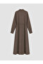 Brown Shirt Dress with Belt - 6