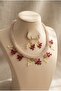 Handmade Silk Needle Embroidered Earrings and Necklace Set