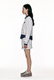 Plaid Garnished V-Neck Oversize Sweatshirt Karmelange - 4