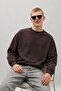 Men's 100% Cotton Comfortable Brown Winter Sweatshirt - 3