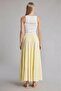 Normal Waist Cotton Lined Wrinkled Textured Fabric Light Yellow Maxi Skirt H3335Ax26Sm - 5