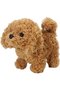 Plush dog toy, moves/barks, 18cm, brown.