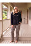 Plus Size Patterned Viscose Fabric Pajama Set