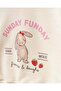 Girl's Rabbit Printed Sweatshirt and Strawberry Patterned Checkered Sweatpants Set - 3