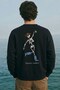 Men's Oversize Sweatshirt Western Spirit Printed Black – Crew Neck, 3 Thread Raster Fleece - 3
