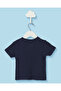 Infant Boys Navy Textured Henley T-Shirt - 4