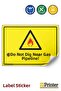 Gas Transport Pipeline Do Not Dig! Isg Warning Sign Sticker 35X50 cm