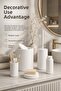 White bathroom organizer set 5 pieces trash can toilet brush soap dish brush holder