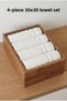 Set of 4 100% Organic Cotton Towels 30X30 cm - White