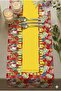 Carnival-R "Little Things Matter" Written Decorative Runner - Red Floral and Yellow Striped 50X145