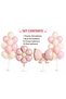 Flower and Bow Foil Balloon Set |   Pink Cream Birthday Balloon Decoration |   Girl's Party Concept