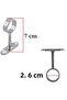 Chrome Round Furniture Pipe Hanger Flange, Cabinet Wardrobe Hanger Pipe Bracket, 7 cm Height, 2.6 cm Diameter, Screw Mounting, 2 Pcs - 2