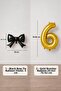 Black Bow & Gold 6 Number Foil Balloon Set - 2