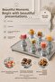 6-Piece Beaded Stainless Steel Silver Macaron Holder, Candy Bowl, Coffee Side Serving Tray - Decorative Bowl - 2
