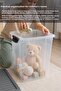 3-Piece Deep Toy Box - Organizer with Lid Baby Kids Room Toy Storage Box 30Lt Gray - 4