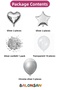 Silver Foil Balloon Bunch Heart Balloon Star Balloon Chrome Silver Transparent - 2