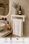 White Metal Wall Mounted Towel Holder - Stylish and Durable Design Bathroom Kitchen Organizer 23X12 cm
