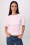 Pembe Beli Lastikli Dokuma Bluz TWOSS26BZ00863