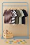 Çok Renkli*001 5'li Erkek Çocuk Çizgili Örme T-Shirt TKDSS25TS00043 - 8