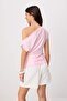 Pembe Kayık Yaka Fitted Toka Detaylı Dokuma Bluz TWOAW26BZ00058 - 4
