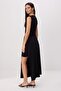 Black Plain A-Line High Neck Sleeveless Midi Dual-Use Stretch Lined Knitted Dress Twoss26El00565 - 6