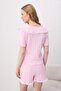 Pembe %100 Pamuklu Yaka Detaylı Fitilli/Pointel Örme Pijama Takımı THMSS26PT00253 - 4