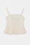 White Thin Strap Skirt Flounced Poplin Fabric Elastic Waist Crisp Blouse Tdrss26Bz00092 - 2