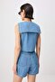 Açık Mavi Bluz Şort Denim Alt - Üst Takım TWOSS26AU00275 - 4