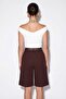 Brown Belted Pleated Long Shorts Tdrss26Sr00014 - 4