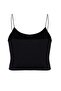 Siyah-Beyaz 2'li Paket İçerikli Askılı Crop Fitted Esnek Örme Atlet TBBSS26CV00003 - 13