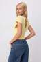 Sarı Fitted/Vücuda Oturan Büzgü/Drape Detaylı Örme Bluz TWOSS25BZ00605 - 4