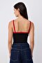 Black Plain Fitted Pool Collar Sleeveless Ribbed Snap Fastener Ribbed Stretchy Knitted Bodysuit Twoss26Bd00039 - 11