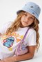 Beyaz Kız Çocuk Stitch Baskılı Örme T-Shirt TKDSS26TS00047