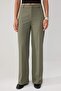 Haki Wide Leg/Geniş Paça Yüksek Bel Dokuma Kumaş Pantolon TWOSS23PL00314 - 3