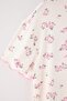 White Floral Baby Overlock Detailed Shorts Knitted Pajama Set Thmss25Pt00205 - 4