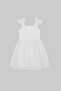 فستان ماكسي أبيض منسوج بتصميم بسيط TKDSS26EL00065 - 7