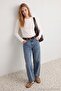 Mavi %100 Pamuk Dikiş Detaylı Normal Bel Barrel Jeans TWOAW27JE00013 - 2