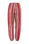 Red Elastic Waist Lace-Up Stripe Patterned Slim Shalwar Trousers Tdrss26Pl00069 - 6