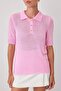 Pembe Brümer İplik Polo Yaka İnce Bluz TWOSS25BZ00341 - 3