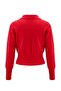 Wardrobe Essentials Kırmızı Polo Yaka Belden Oturma Detaylı Yumuşak Triko Kazak TWOAW27KZ00163 - 8