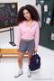 Pembe Kalın Fitted Kapüşonlu Fermuarlı Düşük Kol Crop Örme Hırka/Sweatshirt TWOAW27SW00040