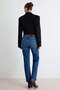 Premium Koyu Mavi Az Esnek Normal Bel Slim Straight Jeans TWOAW27JE00072 - 5