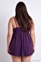 Plum Lace Detailed Fantasy Plus Size Babydoll Tbbaw27Dh00001 - 3