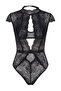 Siyah Dantel Cut Out Detaylı Sırt Dekolteli Çıtçıtlı Örme Body THMAW27BD00004 - 5