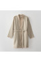Melsa Women's Dressing Gown 100% Organic Cotton Muslin Green