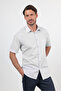 Purple Hard Collar Short Sleeve Pocket Comfort Fit Cotton Shirt 1004260258 - 3