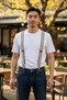 Beige Unisex Trouser Hanger - Flexible Y-Type Hanger with Sturdy Metal Clips for Women and Men - 3 cm