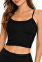 Black Rope Strap Ribbed Crop Top Bustier Blouse - 4
