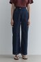 Straight Cut Denim Trousers Navy Blue - 4